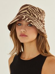 Savannah Zebra Print Bucket Hat - Brown