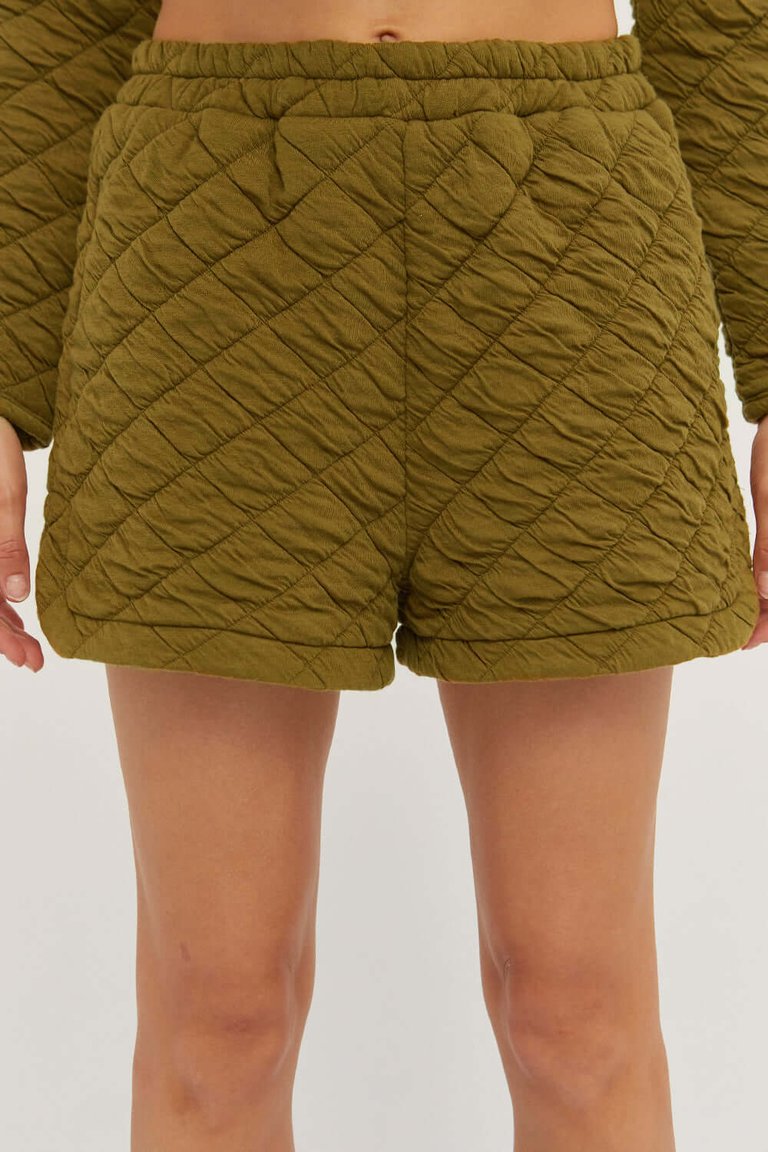 Sharon Quilted Shorts - Olive