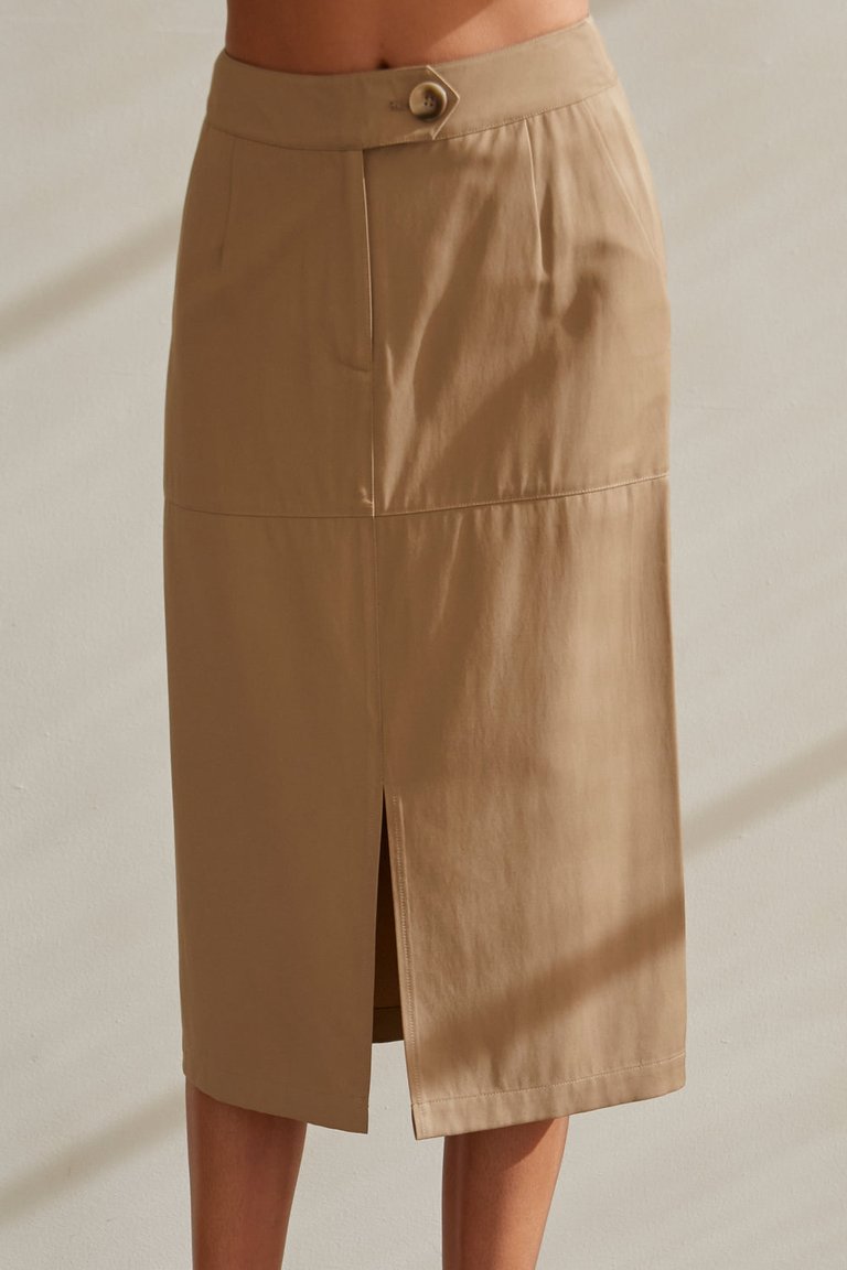 Simones Midi Skirt - Taupe