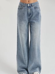 Sydney Wide Leg Denim Pants - Denim Blue