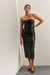 Valentina Vegan Leather Tube Dress - Black