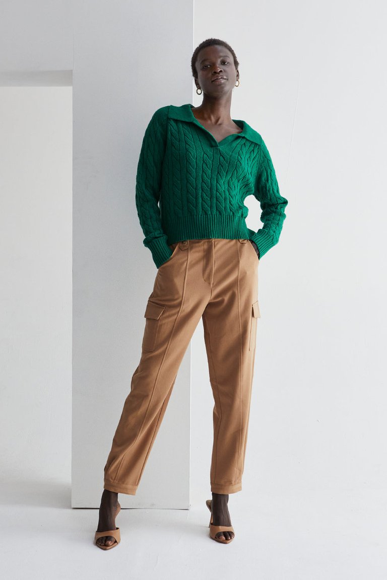 Vivian Pretzel Knit Sweater - Green