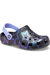 Childrens/Kids Classic Disco Dance Party Stars Clogs - Black/Purple