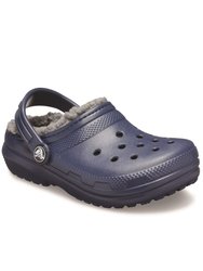 Childrens/Kids Classic Lined Clogs - Navy/Charcoal - Navy/Charcoal