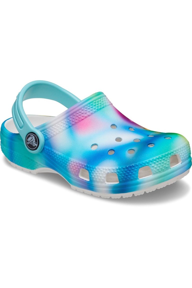 Childrens/Kids Classic Solarized Clogs - Blue/White/Pink - Blue/White/Pink