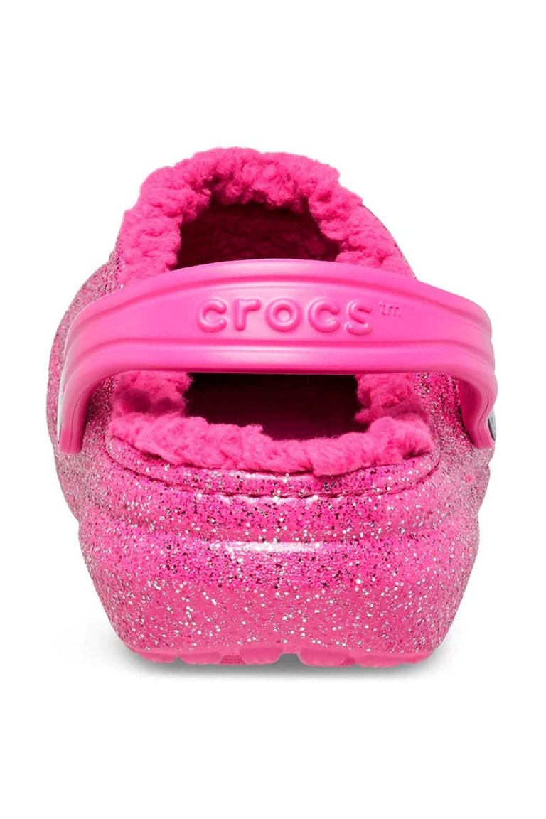 Childrens/Kids Glitter Clogs - Fuchsia