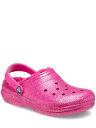 Childrens/Kids Glitter Clogs - Fuchsia - Fuchsia