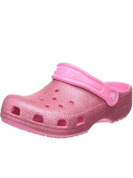 Crocs Childrens/Kids Classic Glitter Slip On Clog (Light Pink)