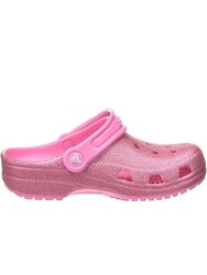 Crocs Childrens/Kids Classic Glitter Slip On Clog (Light Pink)