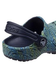 Crocs Childrens/Kids Classic Graphic Clogs (Navy)