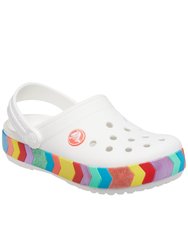 Crocs Childrens/Kids Crocband Chevron Beaded Clogs (White) - White