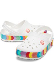 Crocs Childrens/Kids Crocband Chevron Beaded Clogs (White)