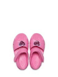 Crocs Girls Classic Heart Charm Sandals (Pink)