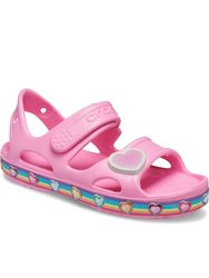 Crocs Girls Fun Lab Rainbow Sandals (Pink) - Pink