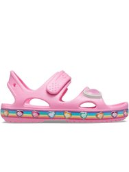 Crocs Girls Fun Lab Rainbow Sandals (Pink)