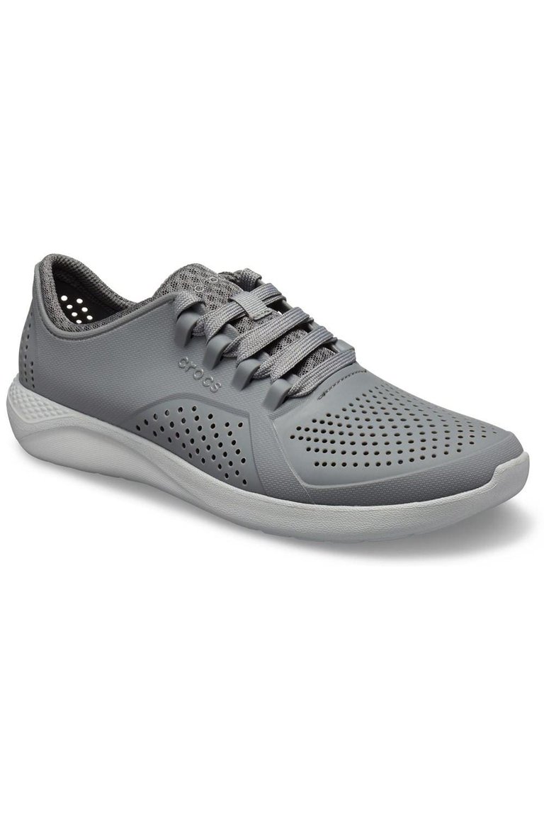 Crocs Mens LiteRide Pacer Sneaker (Gray/White) - Gray/White