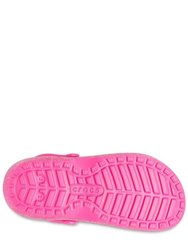 Kid's Glitter Lined Clogs - Fuchsia