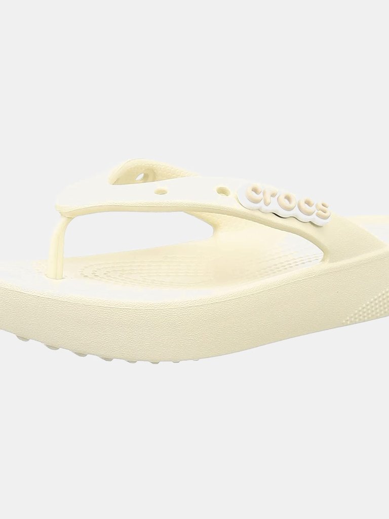 Womens Classic Platform Flip Flops - Bone