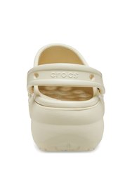 Womens/Ladies Classic Platform Clogs - Bone