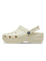 Womens/Ladies Classic Platform Clogs - Bone