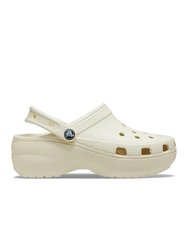 Womens/Ladies Classic Platform Clogs - Bone