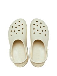 Womens/Ladies Classic Platform Clogs - Bone - Bone