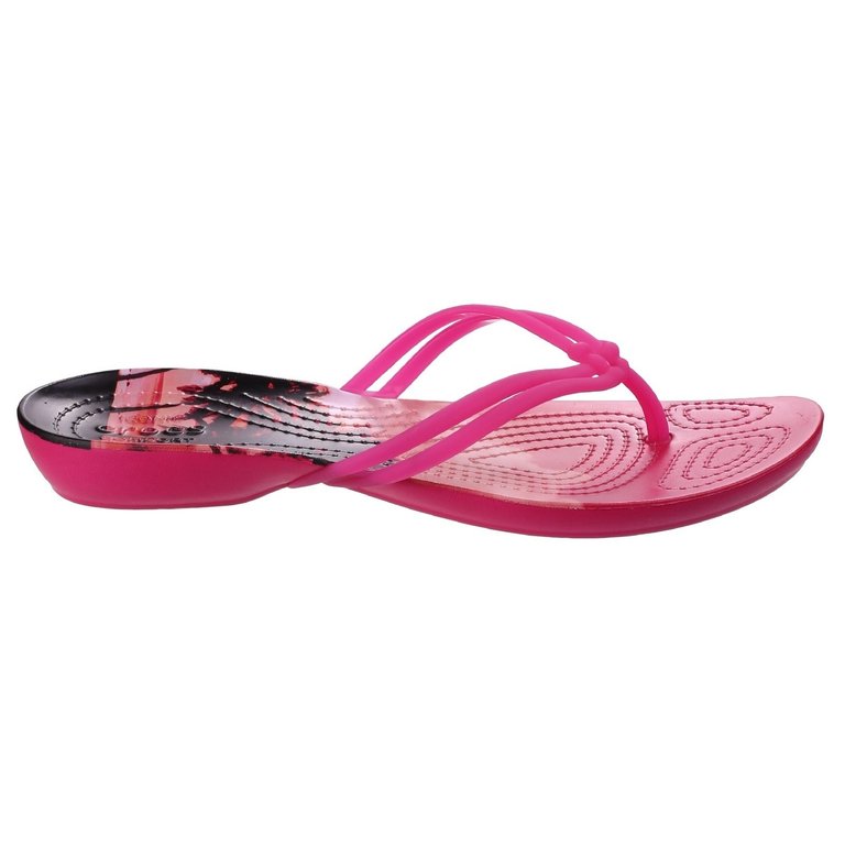 Womens/Ladies Isabella Graphic Flip Flops (Candy Pink/Tropical) - Candy Pink/Tropical