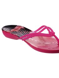 Womens/Ladies Isabella Graphic Flip Flops (Candy Pink/Tropical)