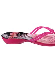 Womens/Ladies Isabella Graphic Flip Flops (Candy Pink/Tropical) - Candy Pink/Tropical