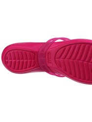 Womens/Ladies Isabella Graphic Flip Flops (Candy Pink/Tropical)