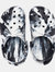 Womens/Ladies Marble Clogs (White/Black)