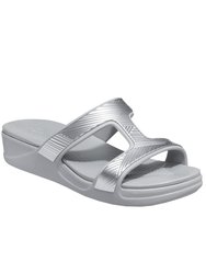 Womens/Ladies Monterey Metallic Sandals - Light Grey - Light Grey