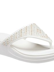 Womens/Ladies Monterey Shimmer Sandals - White