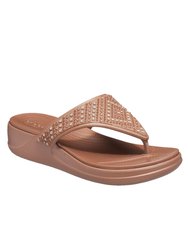 Womens/Ladies Monterey Shimmering Sandals - Bronze - Bronze