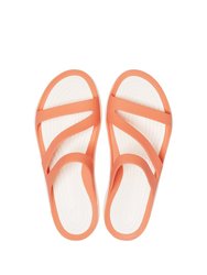 Womens/Ladies Swiftwater Slip On Sandals - Light Orange/White