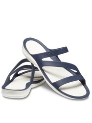 Womens/Ladies Swiftwater Slip On Sandals - Navy/White