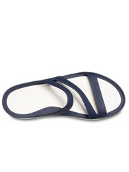 Womens/Ladies Swiftwater Slip On Sandals - Navy/White