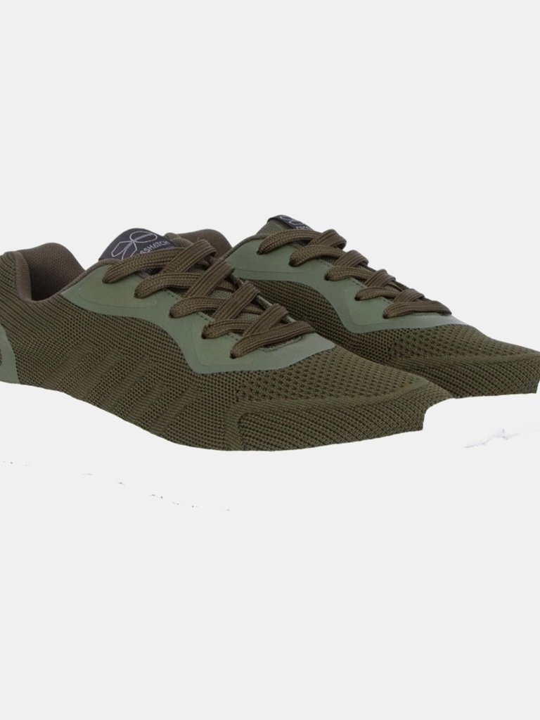 Crosshatch Mens Lennart Sneakers (Olive/White) (10) - Olive/White