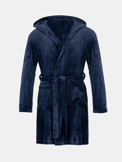 Crosshatch Mens Backdraw Hooded Robe - Navy product