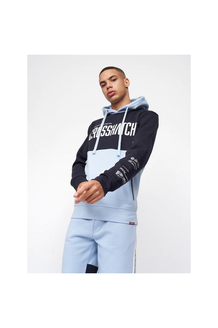 Mens Compounds Hoodie - Navy/Light Blue