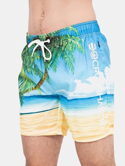 Crosshatch Mens Dream Beach Swim Shorts - Blue/Sand product
