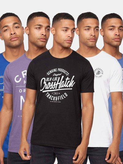 Crosshatch Mens Flomax Assorted Designs T-Shirt - Pack Of 5 product