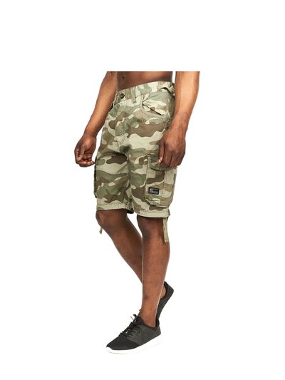 Crosshatch Mens Jimster Camo Cargo Shorts - Olive product