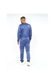 Mens Langtons Crew Neck Track Top - Blue Indigo