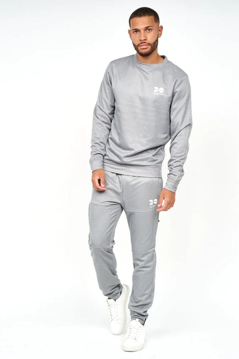 Mens Langtons Crew Neck Track Top - Charcoal - Charcoal