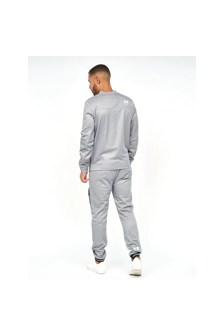 Mens Langtons Crew Neck Track Top - Charcoal