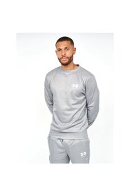 Mens Langtons Crew Neck Track Top - Charcoal