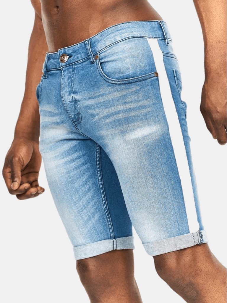 Mens Playmore Denim Shorts - Light Wash - Light Wash