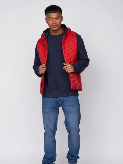Crosshatch Mens Rawsolid Hooded Vest - Red product