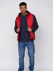 Mens Rawsolid Hooded Vest - Red - Red